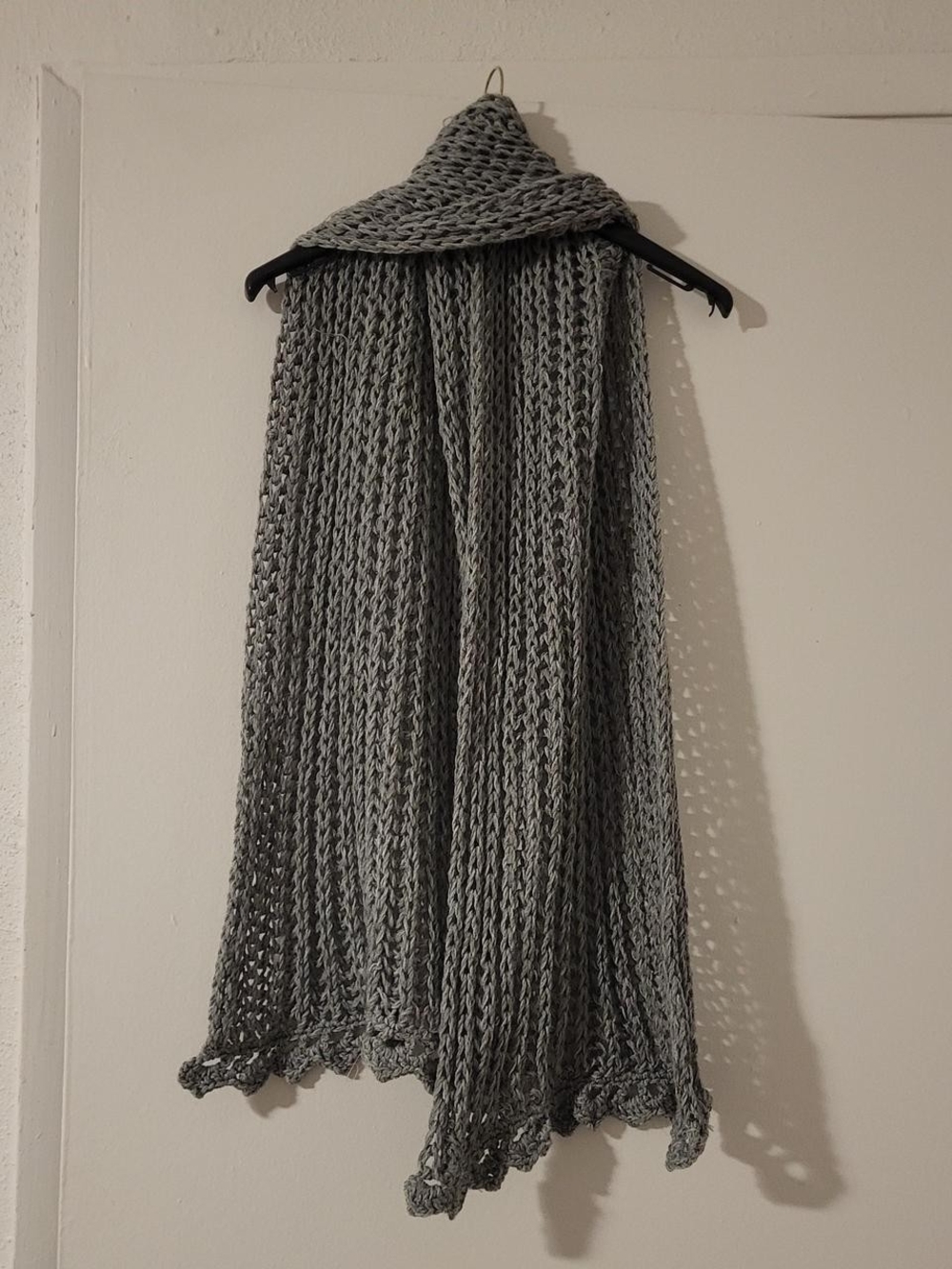 Chunky Knit Gray Scarf